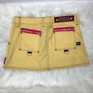 Dogpile Skirts - SALE Dogpile Yellow Pink Mini Punk Bondage Skirt M Dogpile Skirts - SALE Dogpile Yellow Pink Mini Punk Bondage Skirt M